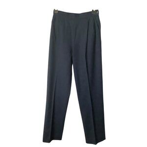 Pendleton Petite Women Size 6 Black 100% Virgin Wool Pleated Trousers Pants FLAW